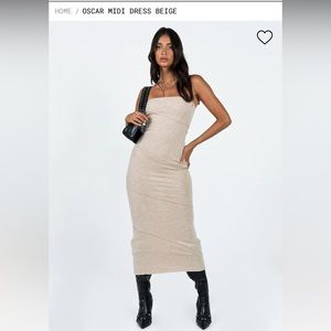 Princess Polly Cream Knit Midi dress